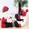 2pcs/set Red Wine Bottle Cover Bags Santa Claus Dinner Table Santa Claus+Snowman Decoration - whosedrop