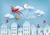 Valentines day backdrop with white house-cheap vinyl backdrop fabric background photography