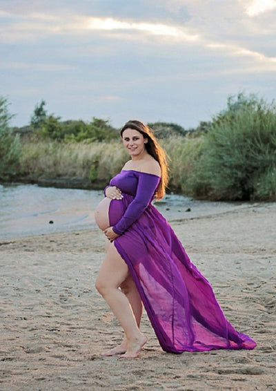 Maternity photography clothes maxi chiffon maternity dress - whosedrop
