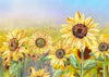 Summer backdrop oil painting sunflower background-cheap vinyl backdrop fabric background photography
