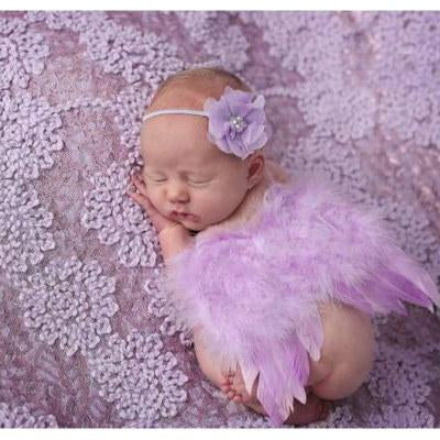 Newborn Photography Props Feather Angel Wings and Headband Color Optional - whosedrop