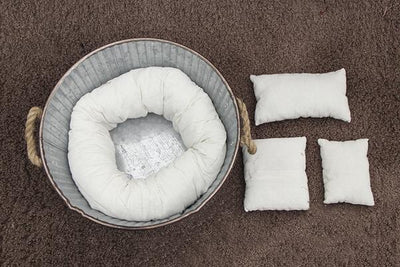 Baby photo prop Newborn photography white 1 assistant circle+3 pillows - whosedrop