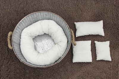 Baby photo prop Newborn photography white 1 assistant circle+3 pillows - whosedrop
