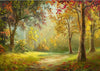 Oil painting forest background autumn backdrops