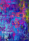 Colorful  love graffiti wall Valentine's Day Backdrop - whosedrop