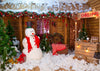 Christmas photography white cotton and snowman backdrop - whosedrop