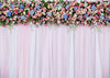 Flowers and pink curtains backdrop for wedding - whosedrop