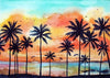 Summer backdrop palm tree background oil painting-cheap vinyl backdrop fabric background photography