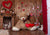 Valentine's day backdrop with plush toy bear