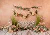 Peach somon flowers backdrop romantic background