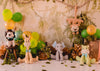 Forest jungle animals backdrop cake smash background