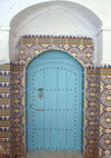 Sky blue iron door backdrop - whosedrop