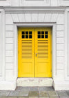 Cement wall yellow vintage door backdrop - whosedrop