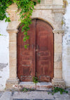 Senior dark red door backdrop - whosedrop