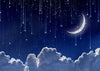 Night blue sky backdrop for child photo-cheap vinyl backdrop fabric background photography