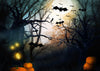 Haloween photography backdrop dead trees and pumpkins-cheap vinyl backdrop fabric background photography