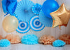 Birthday party backdrop for baby with helium balloon-cheap vinyl backdrop fabric background photography