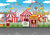 Cartoon amusement park photo backdrop for children
