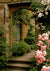 Flower backdrop vintage door background