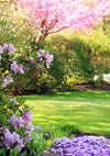 Spring flowers backdrop sunlight and lawn-cheap vinyl backdrop fabric background photography