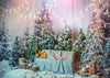 Christmas photography backdrop snowflakes and pine trees - whosedrop