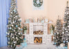 Christmas photo backdrop with white fireplace-cheap vinyl backdrop fabric background photography