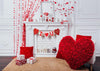 Red love pattern white wall fireplace Valentine's day backdrops-cheap vinyl backdrop fabric background photography