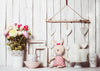 Valentine photography backdrop with rabbit Easter-cheap vinyl backdrop fabric background photography