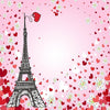 Valentines day photo backdrop with Paris Tower-cheap vinyl backdrop fabric background photography