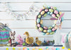 Easter theme backdrops eggs and rabbit background-cheap vinyl backdrop fabric background photography