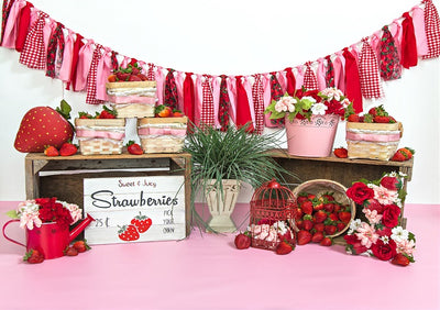Summer backdrops strawberries background cake smash-cheap vinyl backdrop fabric background photography