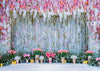 Colorful flowers backdrop wedding photo background-cheap vinyl backdrop fabric background photography