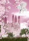 Child fantasy castle background spring backdrop-cheap vinyl backdrop fabric background photography