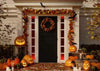 Halloween pumpkin with maple leaf backdrops-cheap vinyl backdrop fabric background photography