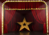 Red stage backdrops with stars and small lights-cheap vinyl backdrop fabric background photography