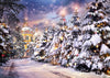 Christmas snowing pine tree backdrops winter background-cheap vinyl backdrop fabric background photography