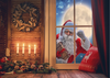 Santa Claus background Christmas backdrop with candle photo-cheap vinyl backdrop fabric background photography