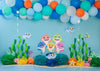 Shark backdrop summer background cake smash-cheap vinyl backdrop fabric background photography