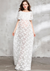 White lace dress for maternity photography