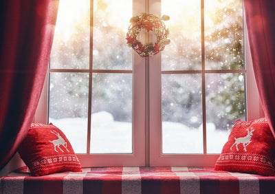 Winter Christmas theme backdrop window background-cheap vinyl backdrop fabric background photography