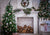 Christmas photo backdrop white fireplace background