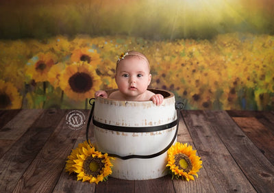 Oil painting floral backdrop sunflower background summer-cheap vinyl backdrop fabric background photography