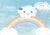 Baby birthday photo backdrop rainbow and clouds