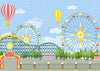 Children photo backdrop amusement park background-cheap vinyl backdrop fabric background photography