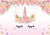 Unicorn backdrop baby girl birthday banner