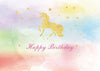 Baby girl happy birthday backdrop gold unicorn-cheap vinyl backdrop fabric background photography