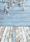 Blue wood wall photo backdrop with floor-cheap vinyl backdrop fabric background photography