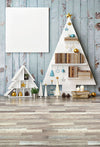 Christmas tree shaped bookshelf shabby white wooden planks backdrop-cheap vinyl backdrop fabric background photography