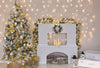 Christmas fireplace photography Backdrop with Christmas tree-cheap vinyl backdrop fabric background photography