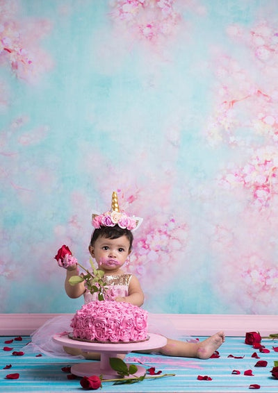 Green backdrop flower for baby photography-cheap vinyl backdrop fabric background photography